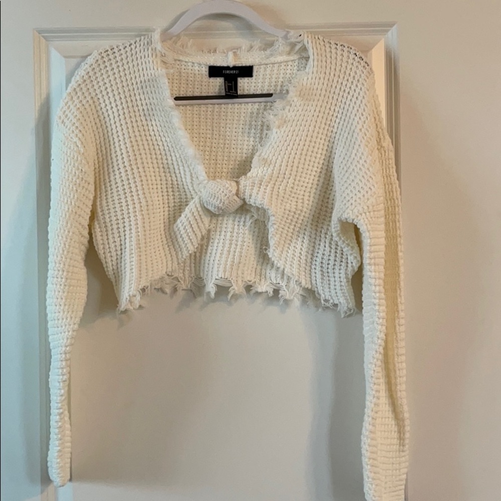 Forever 21 raw hem cropped sweater